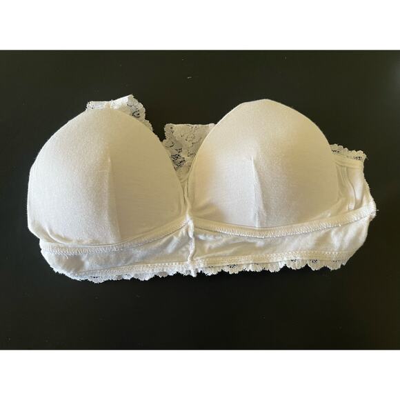 Zenana Outfitters White Lace Bralette Small Padded removable cups racerback - Picture 4 of 5